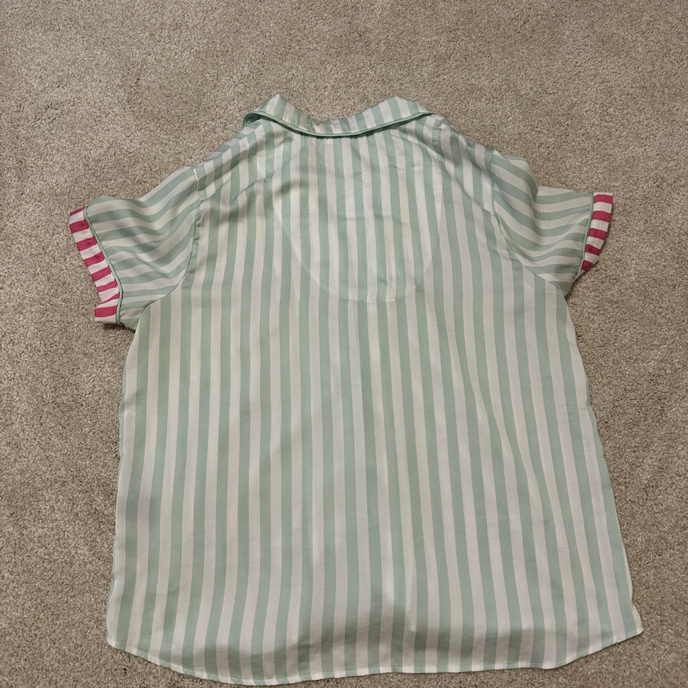 Kensie Green and Pink Striped Women’s Pajama Set - Picture 9 of 9